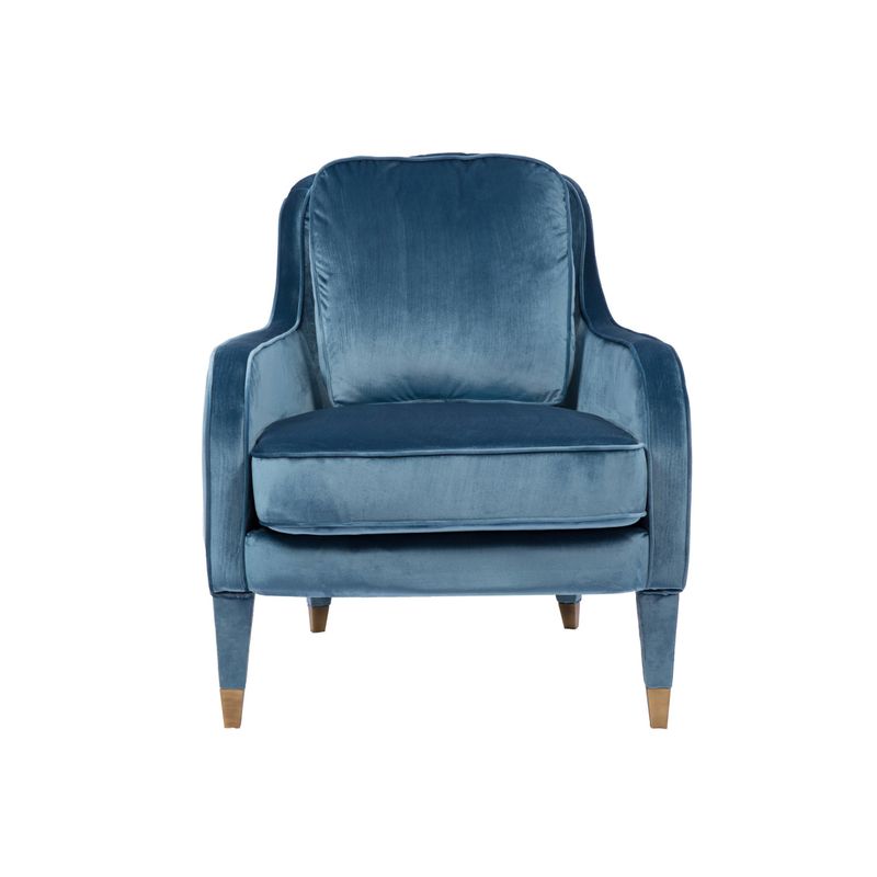 Chic Home Milka Velvet/ Metal Trim Upholstered Accent Club Chair - Blue