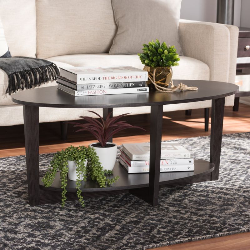 Contemporary Dark Brown Coffee Table by Baxton Studio