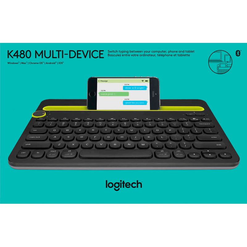 Alt View Zoom 23. Logitech - K480 Tenkeyless (TKL) Bluetooth Membrane Multidevice Keyboard - Black