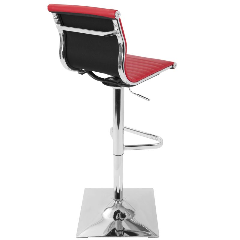 LumiSource Contemporary Master Red Faux Leather Barstool - Red Master Barstool