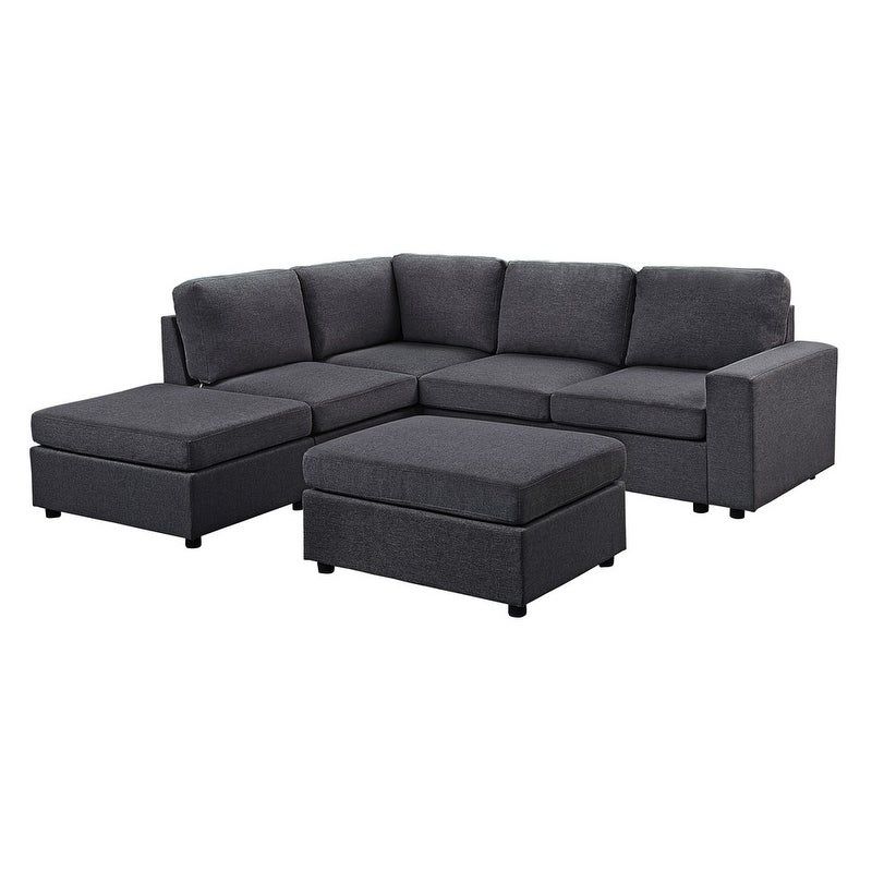 Copper Grove Macon Dark Grey Modular Sectional Sofa and Ottoman - Sets
