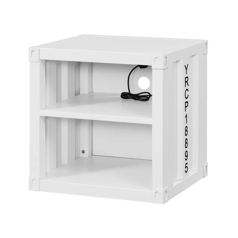 ACME Cargo Nightstand w/USB, White