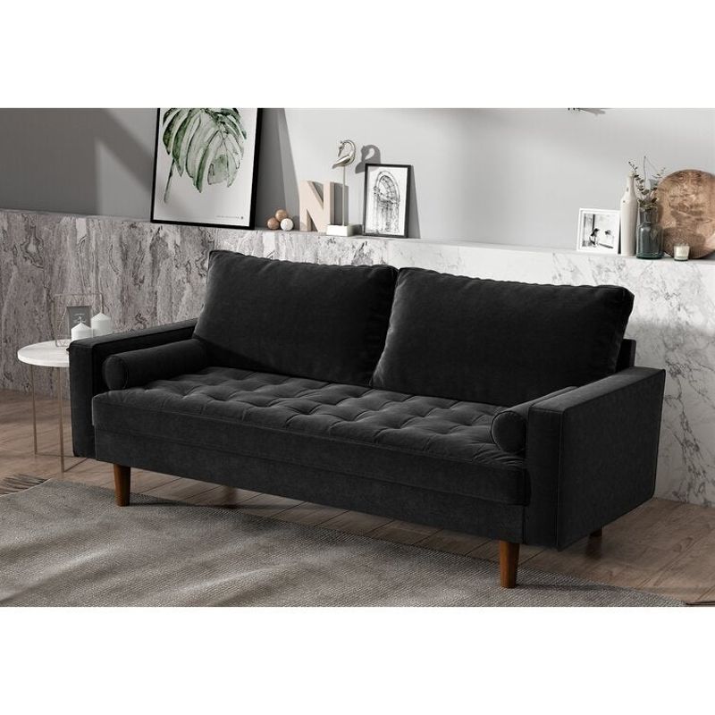 US Pride Mac Velvet Sofa - Black