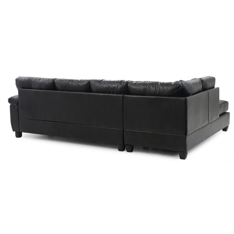 Gallant Faux Leather Sectional Sofa - Black
