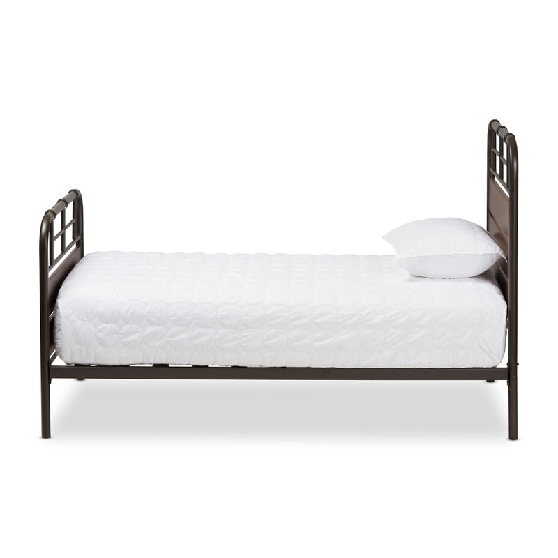 Industrial Metal and Wood Twin Size Platform Bed by Baxton Studio