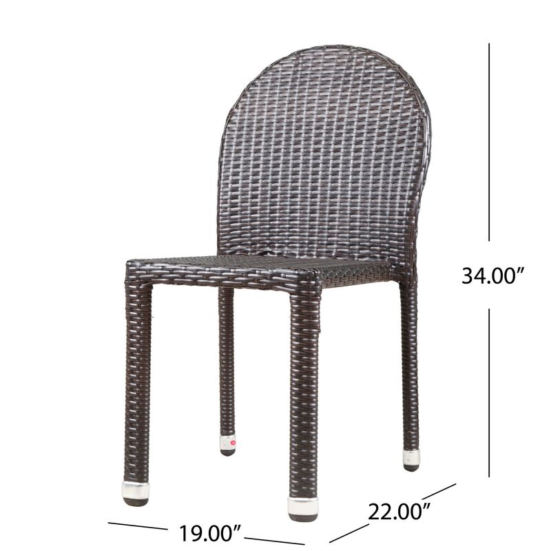 Aurora Outdoor Wicker Aluminum Stacking Chair (Set of 4) by Christopher Knight Home - Multibrown