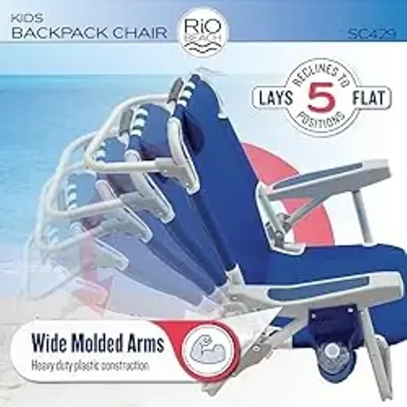 Rio Beach Kid's 5-Position Backpack Folding Beach Chair