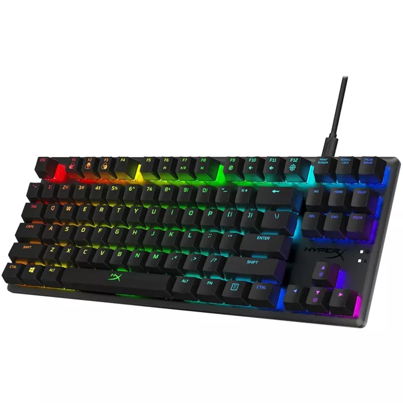 HyperX - Alloy Origins Core TKL Wired Mechanical Tactile Aqua Switch Gaming Keyboard with RGB Back Lighting - Black