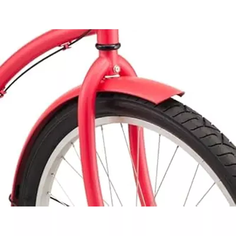 Schwinn Mikko Adult Beach Cruiser Bike, 26-Inch Wheels, 17-Inch Steel Frame, 3-Speed Twist Shifters, Coaster Brakes, Pink