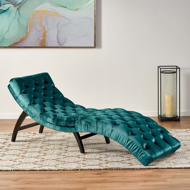Garret Tufted Velvet Chaise Lounge by Christopher Knight Home - Garnet