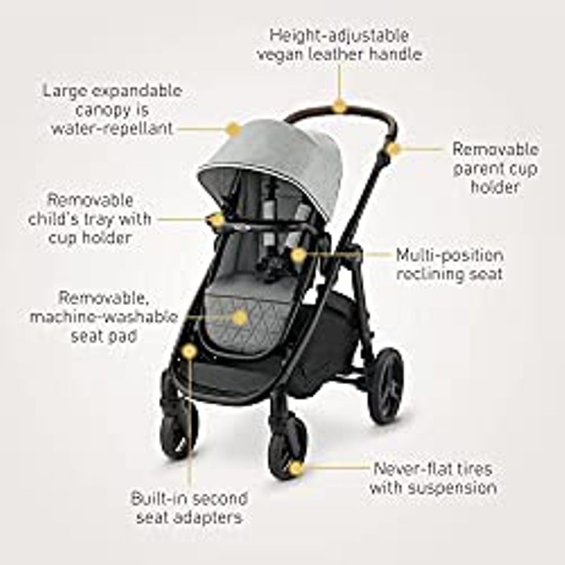 Graco Premier Modes Nest2Grow 4-in-1 Stroller, Midtown