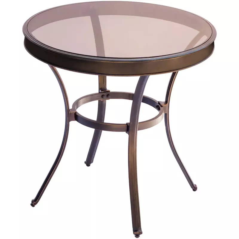Traditions 3pc: 2 Swivel Rockers, 30" Round Glass Top Table