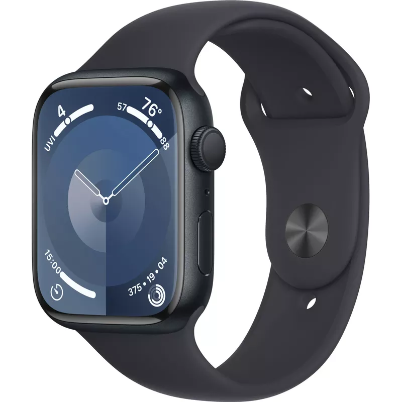 Apple Watch Series 9 GPS 45mm Aluminum Case with Midnight Sport Band (Medium/Large) - Midnight