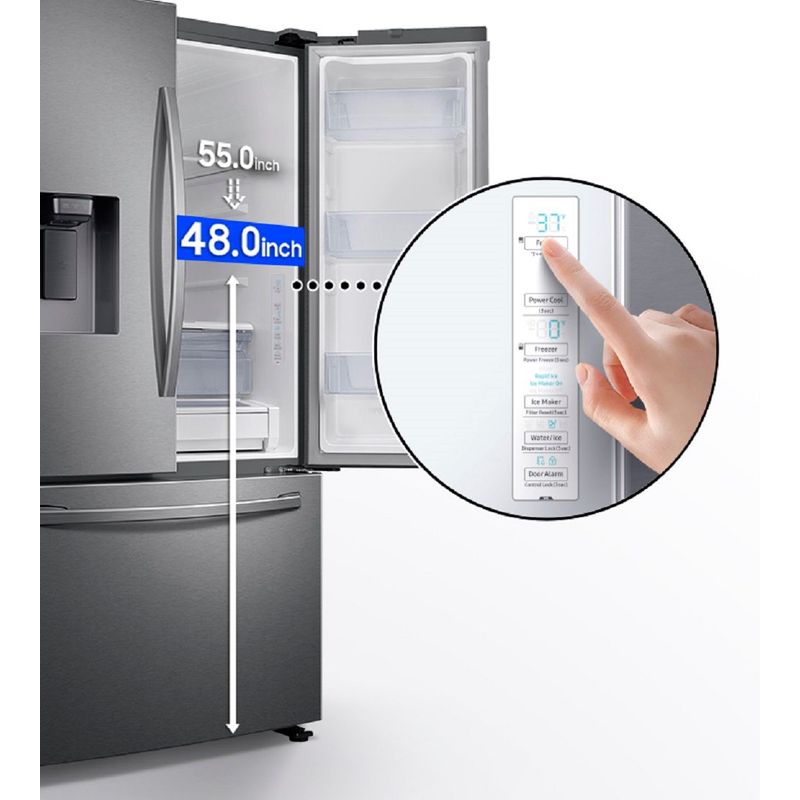 Alt View Zoom 12. Samsung - 27 cu. ft. Large Capacity 3-Door French Door Refrigerator with External Water & Ice Dispenser - Stainless steel