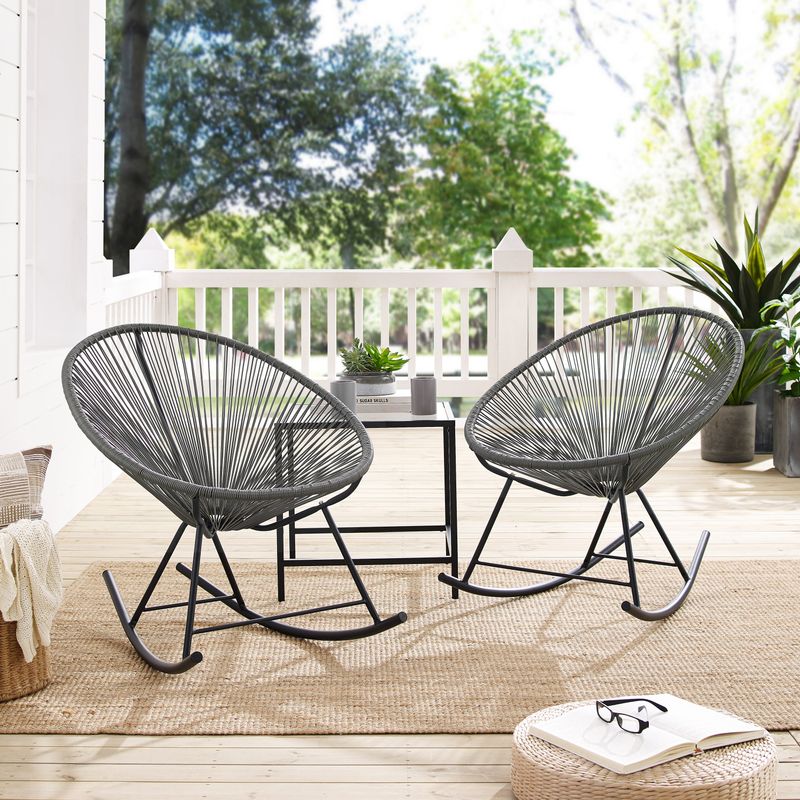 Corvus Sarcelles Modern Wicker Patio Rocking Chairs (Set of 2) - Detail 2