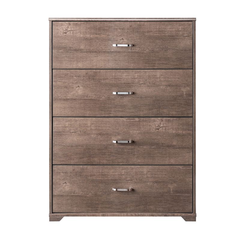 DH BASIC Contemporary 4-drawer Chest with Bar Pulls by Denhour - White Oak