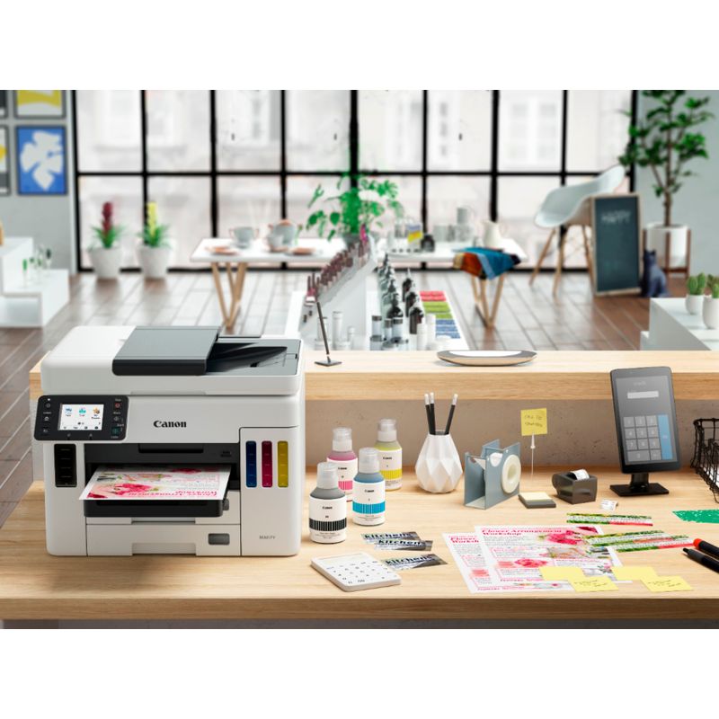 Alt View Zoom 24. Canon - MAXIFY MegaTank GX7021 Wireless All-In-One Inkjet Printer with Fax - White