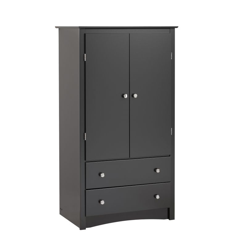 Porch & Den Commerce Black 2-drawer Armoire - 31.5" W x 58.75" H x 22" D - Drifted Gray