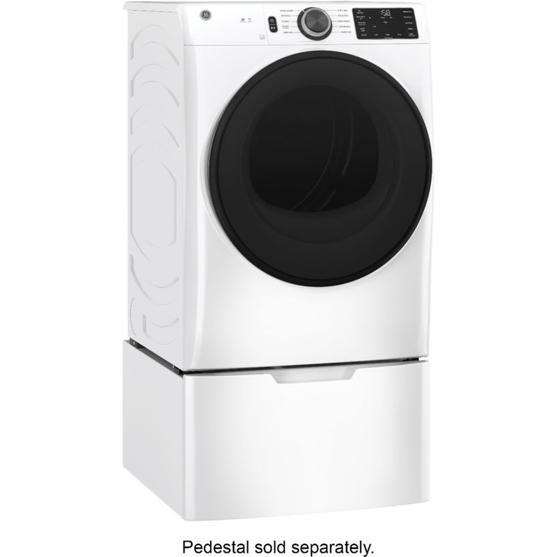 Alt View Zoom 6. GE - 7.8 Cu. Ft. 10-Cycle Gas Dryer - White on white