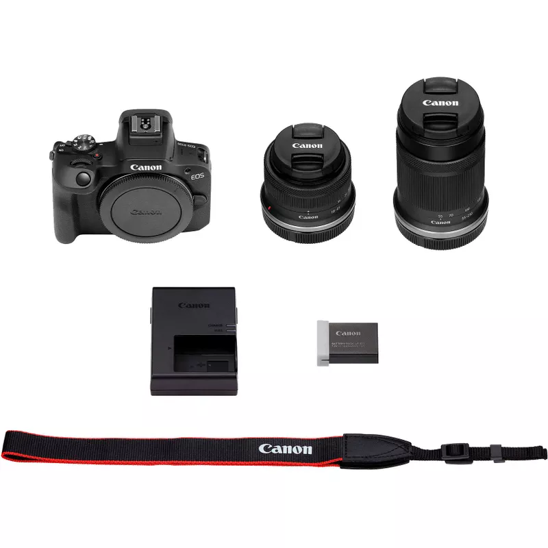 Canon - EOS R100 4K Video Mirrorless Camera 2 Lens Kit with RF-S 18-45mm and RF-S 55-210mm Lenses - Black
