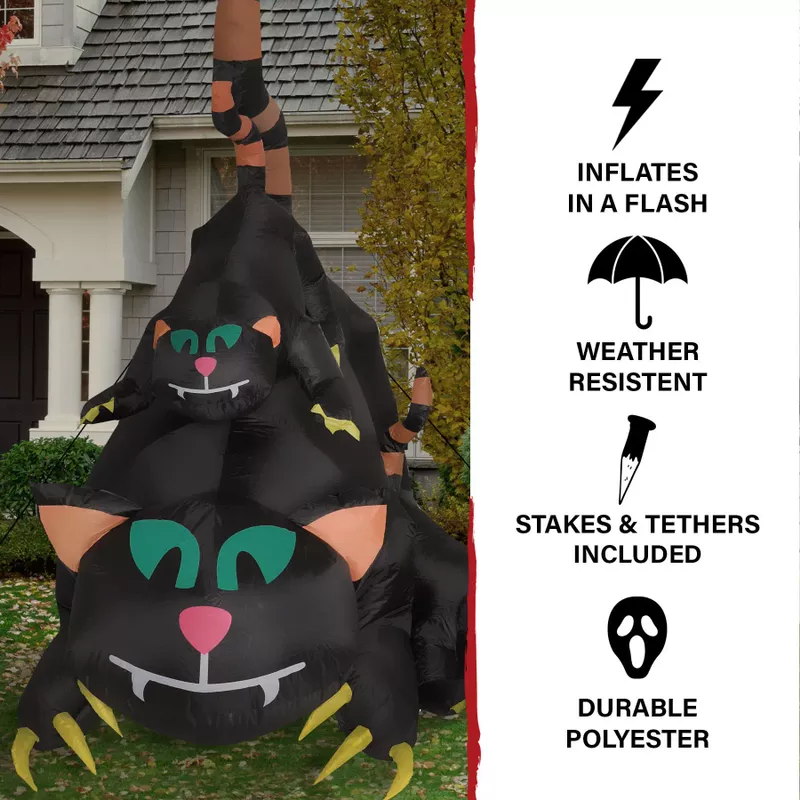 5-ft. Prelit Inflatable Black Cat Trio