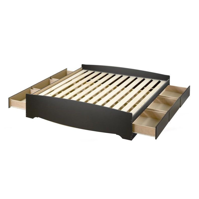 Black King Mate's Platform Storage Bed