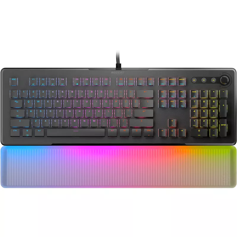 ROCCAT - Vulcan II Max Full-size Wired Keyboard with Optical Titan Switch, RGB Lighting, Aluminum Top Plate and Palm Rest - Black