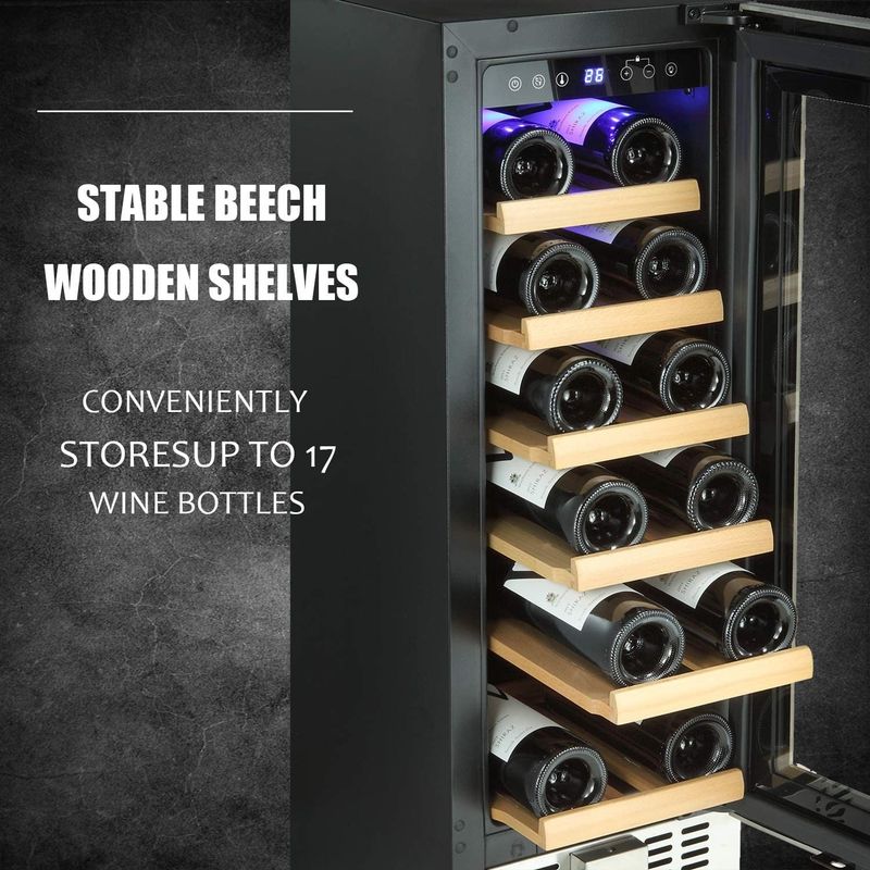 12"-15" Wine Cooler Beverage Refrigerator Beer Mini Fridge 19 Bottles - 15inch