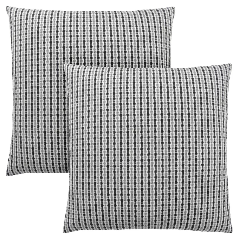 Pillows/ Set Of 2/ 18 X 18 Square/ Insert Included/ decorative Throw/ Accent/ Sofa/ Couch/ Bedroom/ Polyester/ Hypoallergenic/ Grey/ Black/ Modern