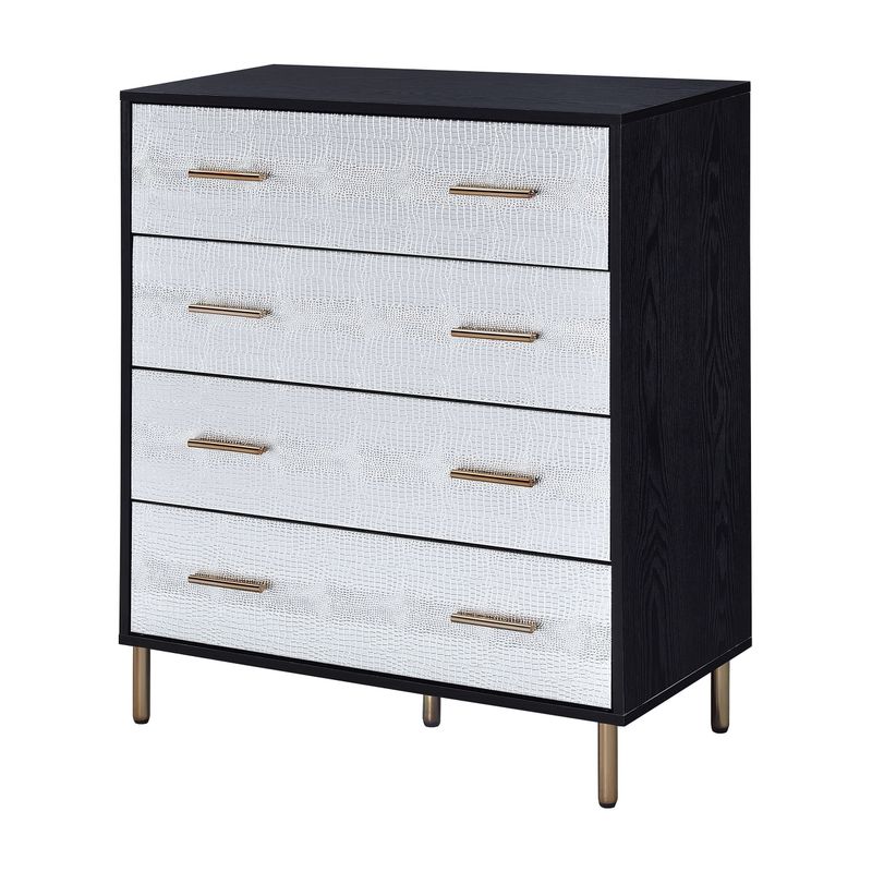 ACME Myles 4-Drawer Chest - White, Champagne and Gold