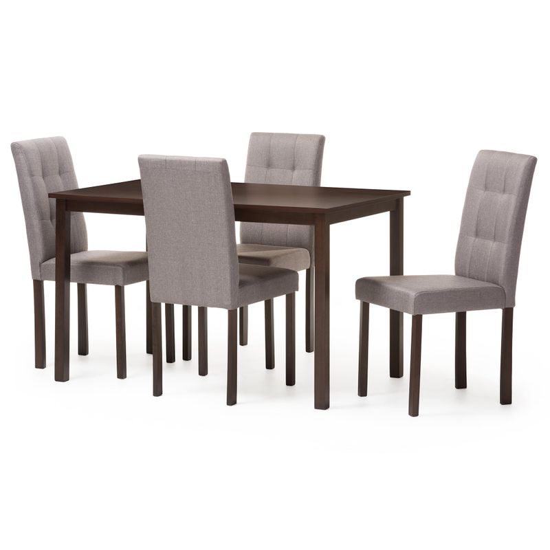 Porch & Den Devin Contemporary 5-piece Grey Fabric Upholstered Grid-tufting Dining Set - Dining Set-Grey