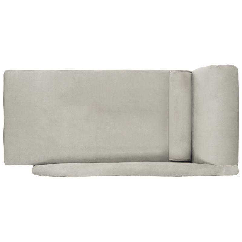 Safavieh Mid-Century Modern Caiden Velvet Grey Chaise With Pillow - FOX6284B