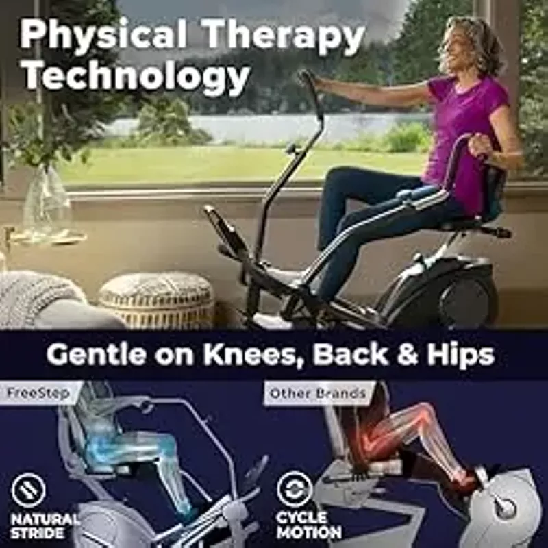 FreeStep LT3 Recumbent Cross Trainer Stepper - Zero-Impact Exercise w/Patented Physical Therapy Stride Technology, Whisper-Quiet, Free App w/Trainer-Led Workouts.