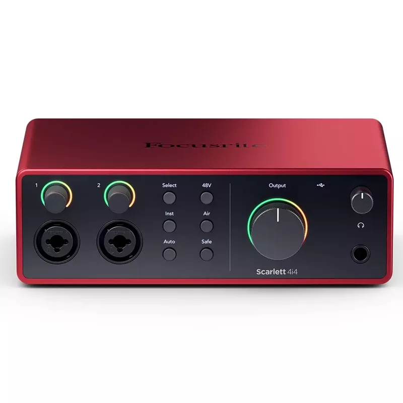Focusrite Scarlett 4i4 4th Gen USB Interface with Software Suite, Bundle with TAPH100 Headphones, 2x 15' XLR Microphone Cable