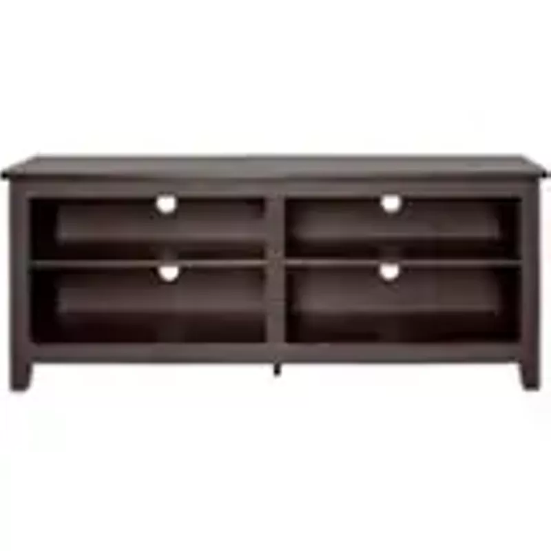 Walker Edison - Modern 58" Wood Open Storage TV Stand for Most TVs up to 65" - Espresso