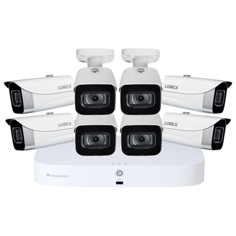 Lorex 4K Ultra HD 8-Channel 2TB Wired NVR Security System with 8x E841CA-E 4K IP Bullet Cameras
