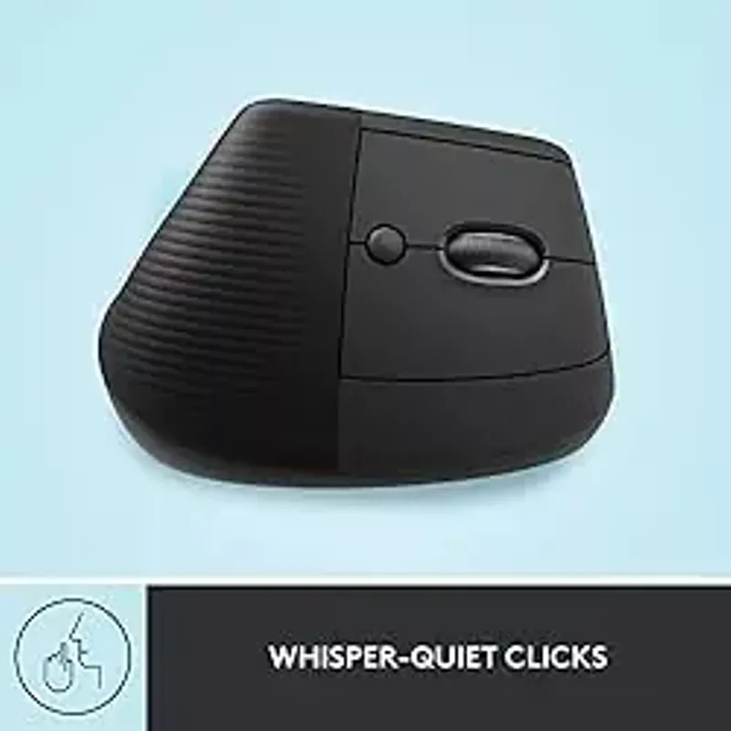 Logitech - Lift Vertical Wireless Ergonomic Mouse with 4 Customizable Buttons - Graphite