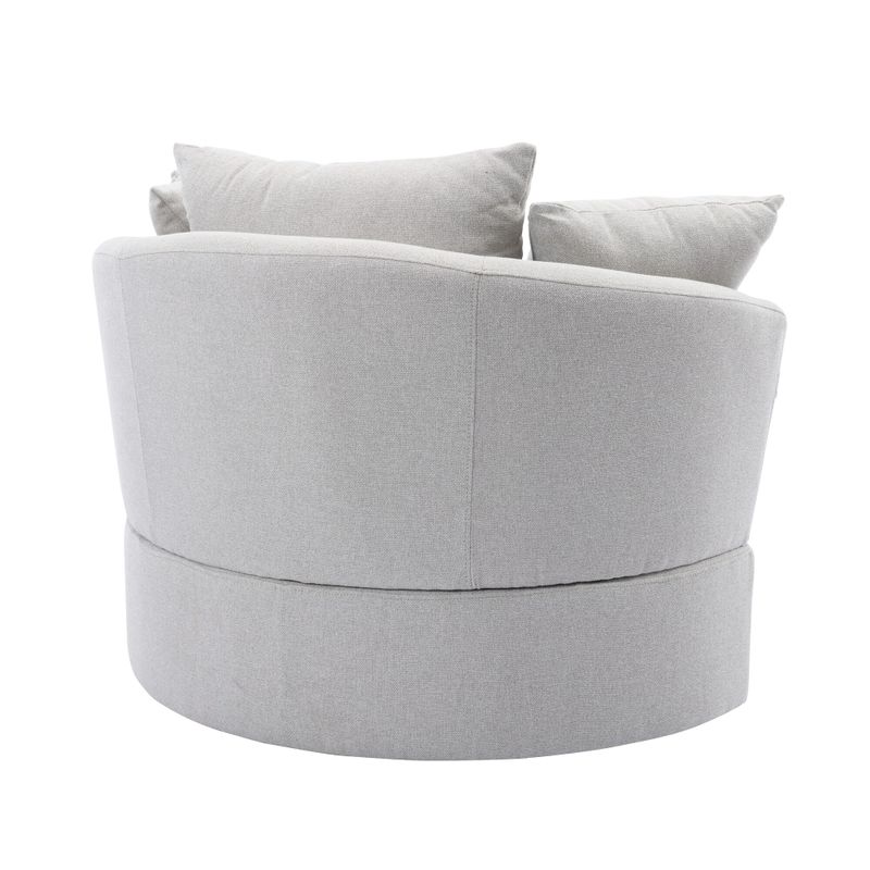 Modern Linen Swivel Accent Chair Bucket Chair - Beige