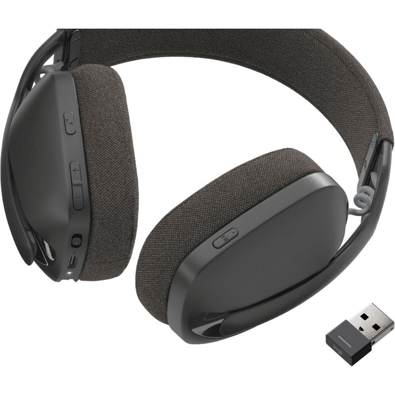 Alt View Zoom 13. Logitech - Zone Vibe 125 Wireless Over-the-Ear Headphones with Noise-Canceling Microphone - Graphite