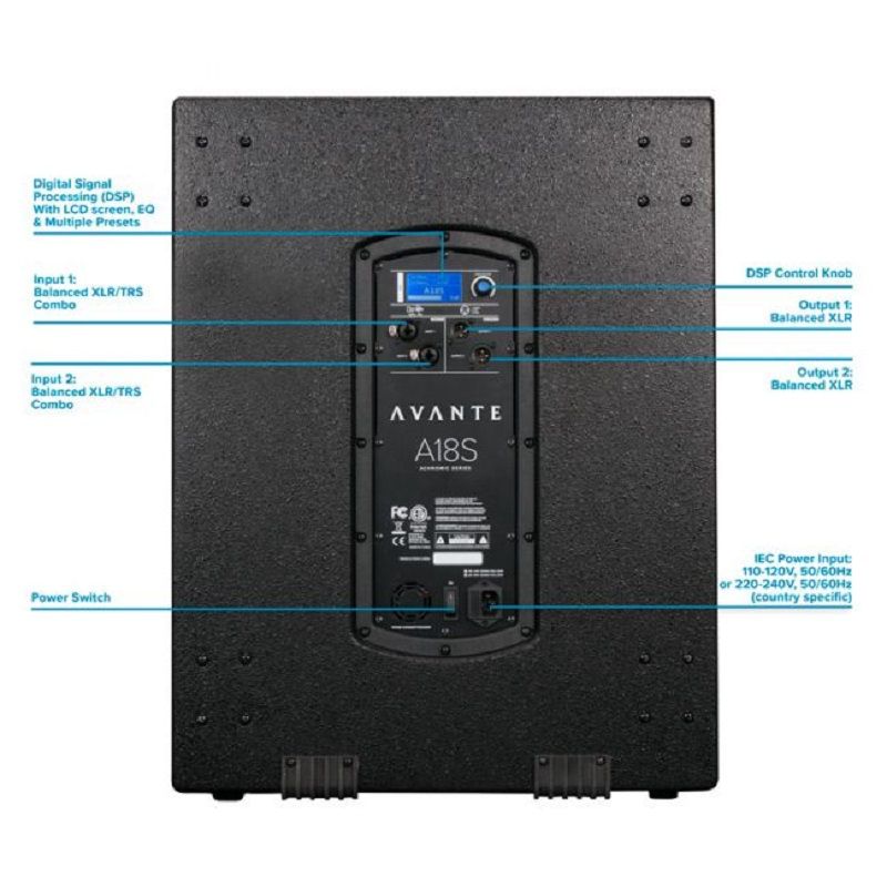 Avante A18S 18" Active Subwoofer Speaker