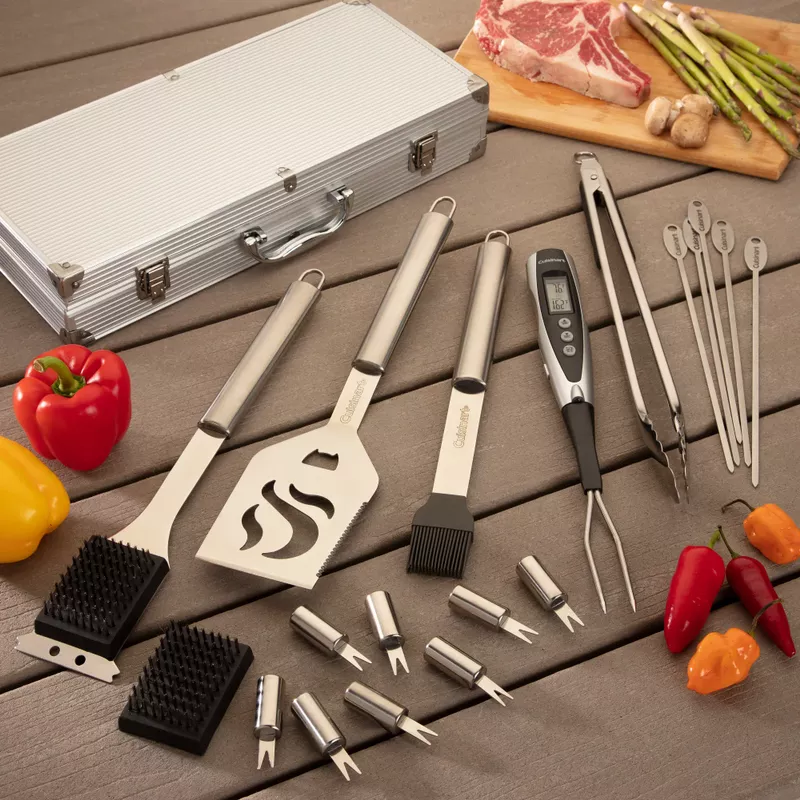 Cuisinart - 20pc Deluxe Stainless Steel Grill Set