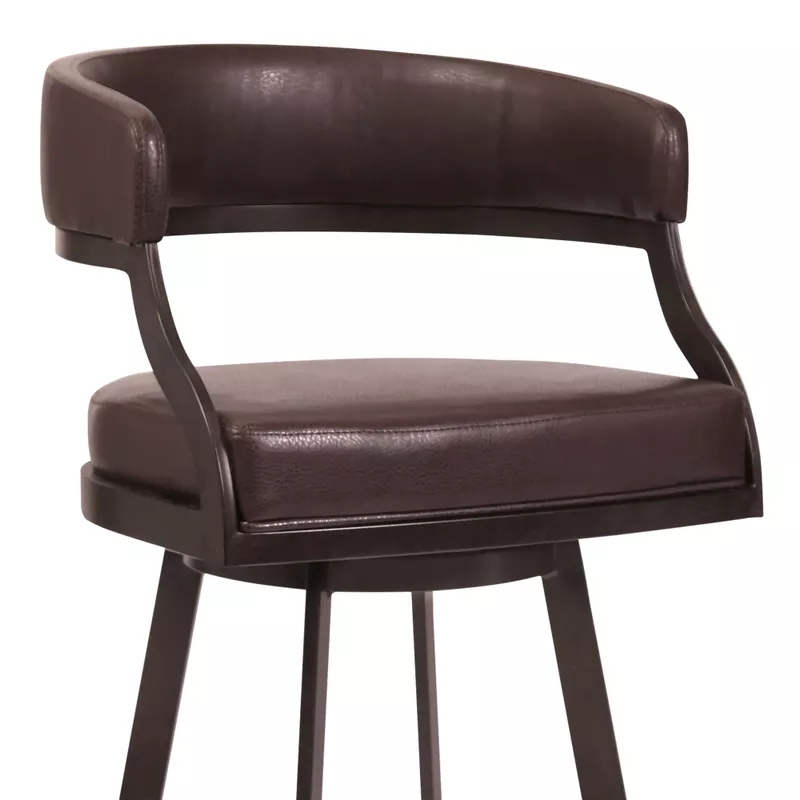 Dione 30" Bar Stool in Auburn Bay and Brown Faux Leather