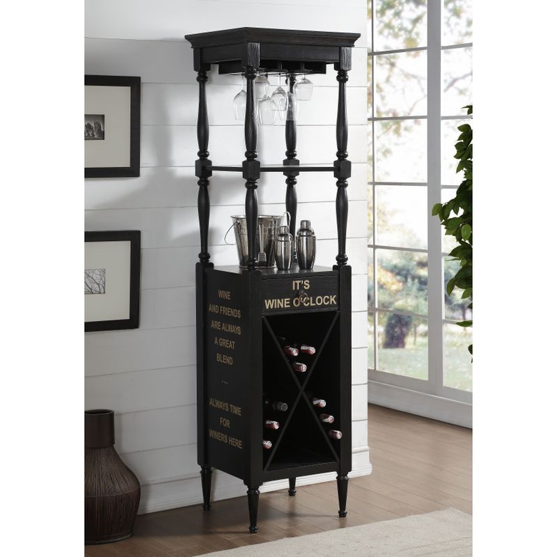 ACME Anthony Wine Cabinet in Antique Black