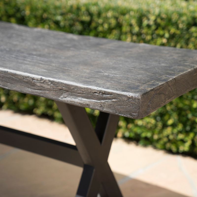 Chalmette Outdoor Concrete Bench by Christopher Knight Home - Grey