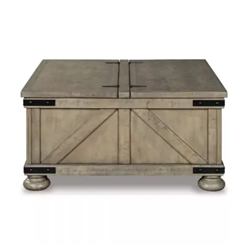 Gray Aldwin Cocktail Table with Storage