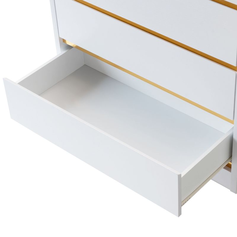 DH BASIC Mod White 5-drawer Tall Dresser by Denhour - 5-drawer