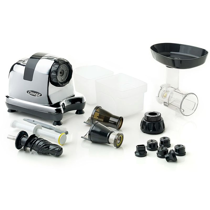 Accessories Zoom. Omega - J8006HDC Slow Juicer and Nutrition System - Chrome