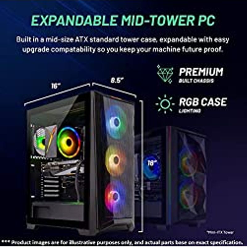 Skytech Chronos Gaming PC Desktop  Intel Core i7 13700K 3.4 GHz, NVIDIA RTX 4070, 1TB NVME SSD, 32GB DDR5 RAM RGB, 750W Gold PSU, 360mm...