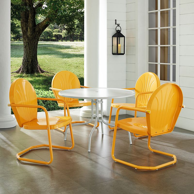 Griffith 5-piece Metal Outdoor Dining Set - N/A - Orange