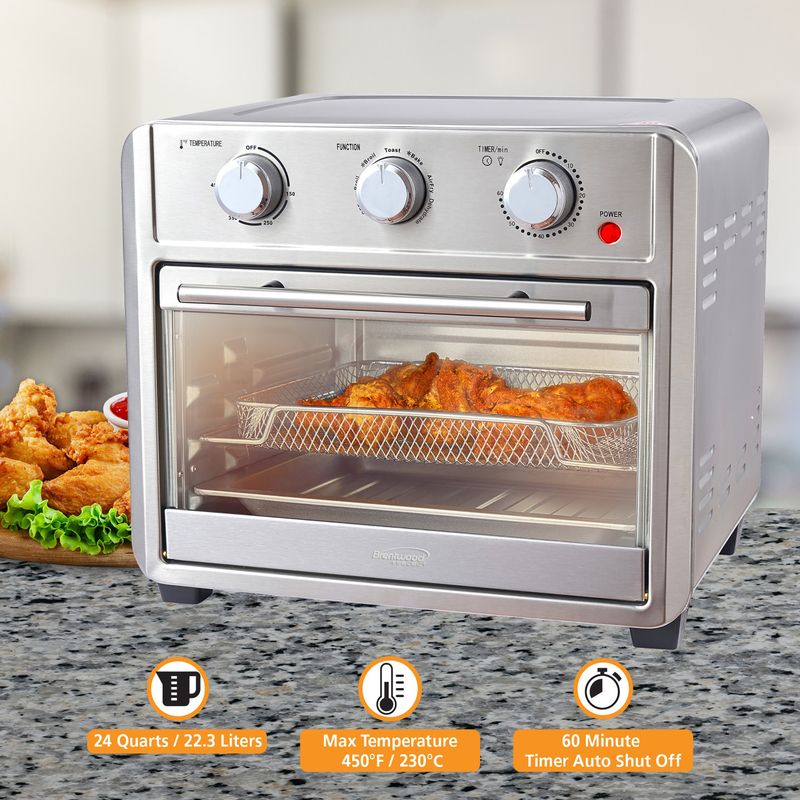 Brentwood 24 Quart Convection Air Fryer Toaster Oven - Silver